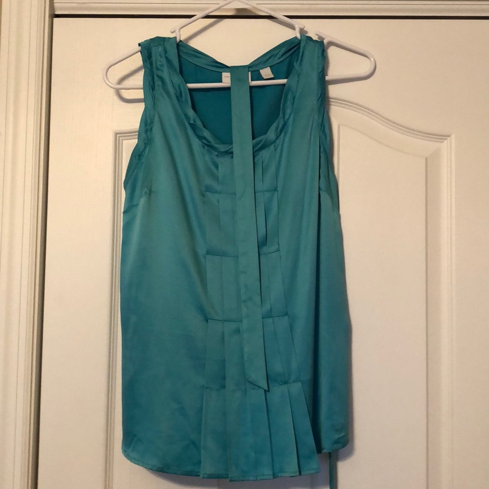 New York and company satin blue top